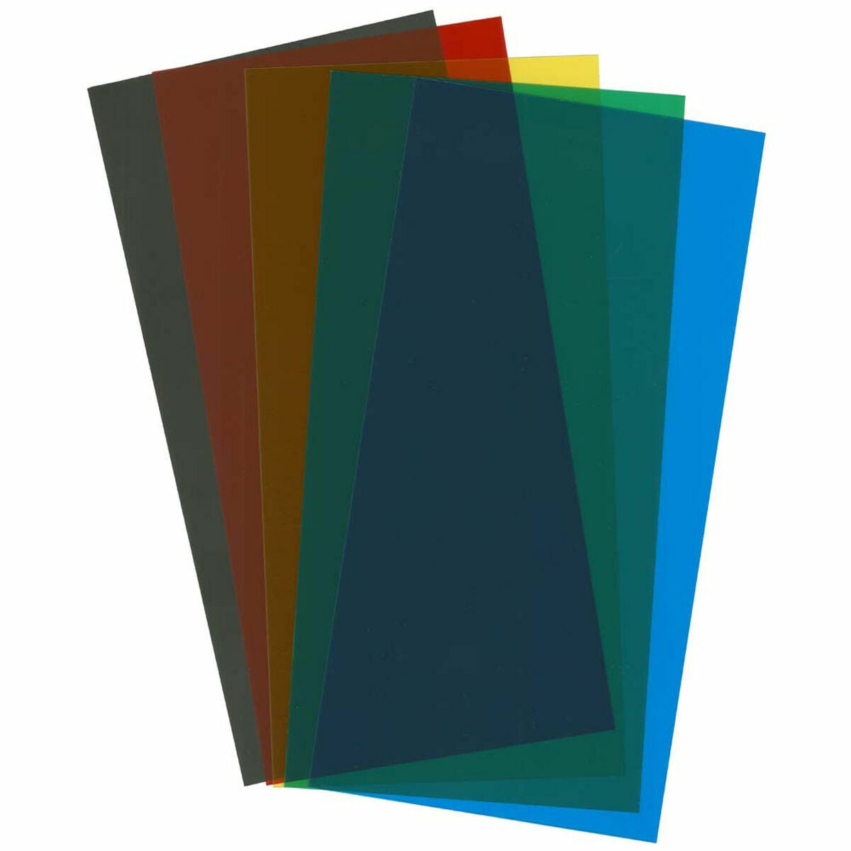 Evergreen Color Assortment Pack pkg(5) .010 x 6 x 12" .025 x 15.2 x 30.5cm -- 1 Each: Red, Yellow, Green, Blue, Black