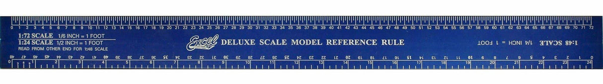 Excel Scale Model Rulers -- Deluxe Scale Model Reference Rule; 12", Blue Tempered Anodized Aluminum - EXL55779