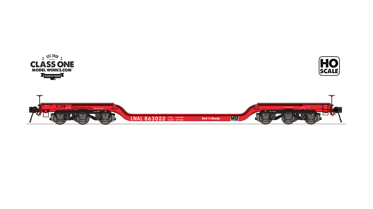 Class One Model Works GSC Heavy Duty Depressed Center Flatcar LNAL #863022