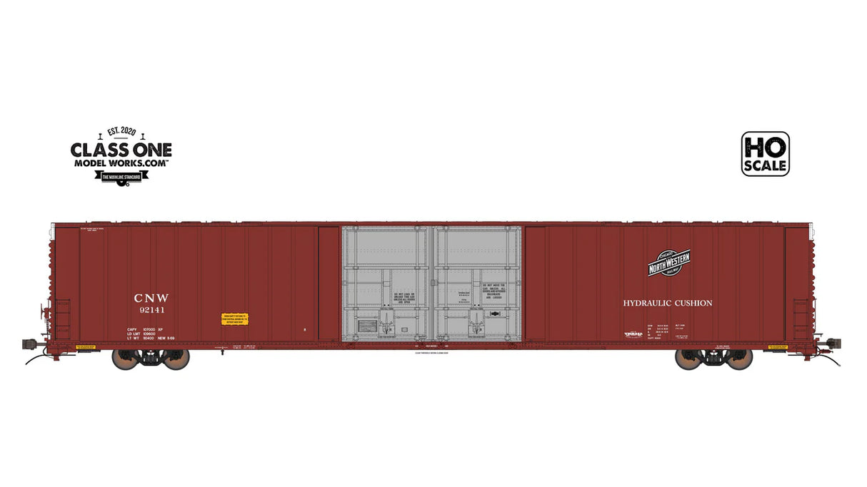 THRALL 86' HIGHCUBE BOXCAR - 4 DOOR - CHICAGO NORTHWESTERN - #92141