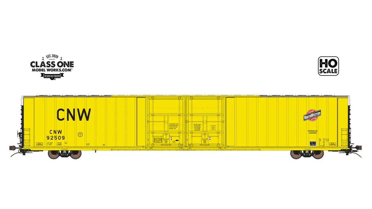 THRALL 86' HIGHCUBE BOXCAR - 4 DOOR - CHICAGO NORTHWESTERN - #92509