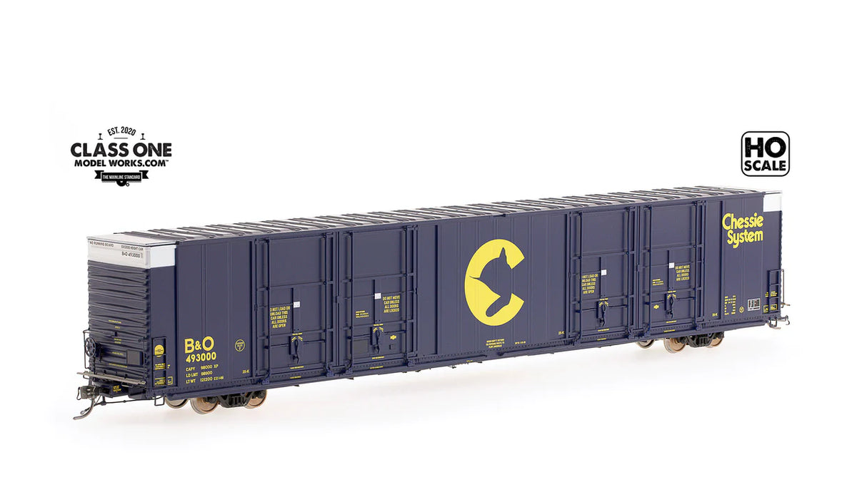 THRALL 86' HIGHCUBE BOXCAR - 8 DOOR - BALTIMORE & OHIO - #493000