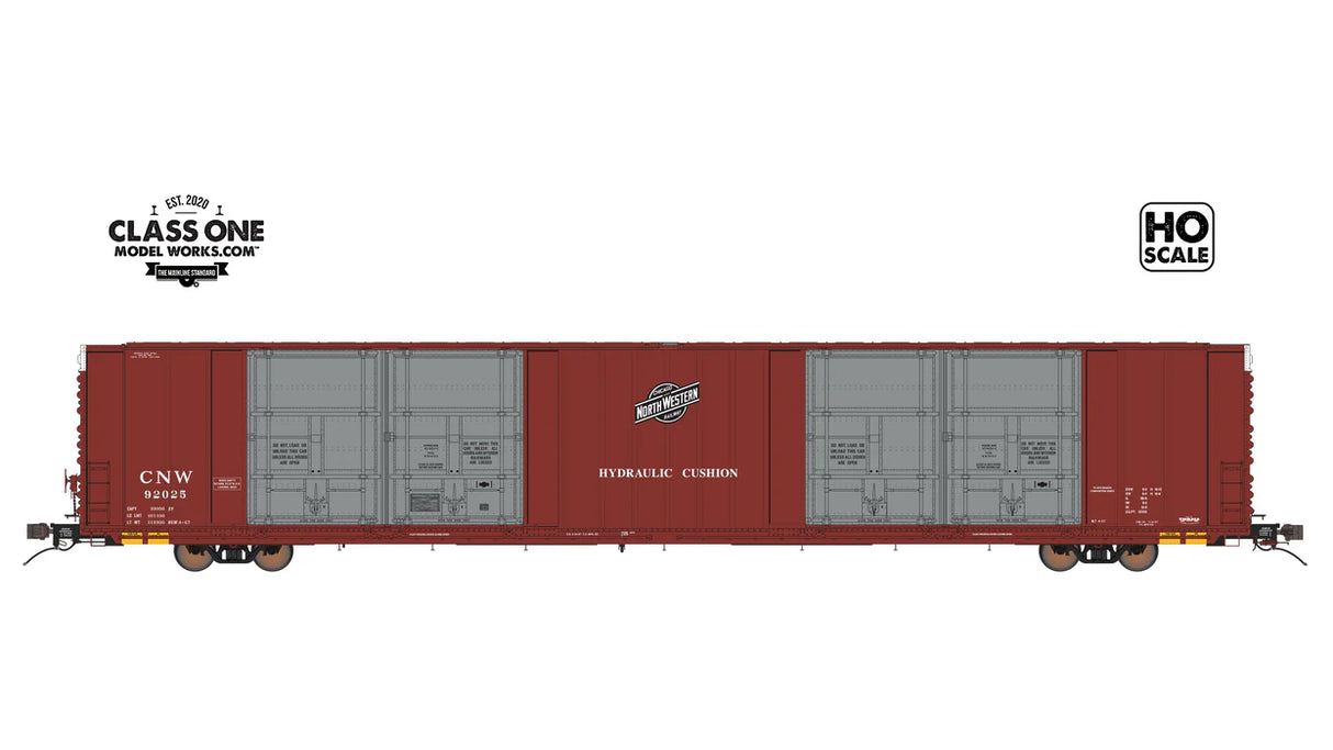 THRALL 86' HIGHCUBE BOXCAR - 8 DOOR - CHICAGO NORTHWESTERN - #92025