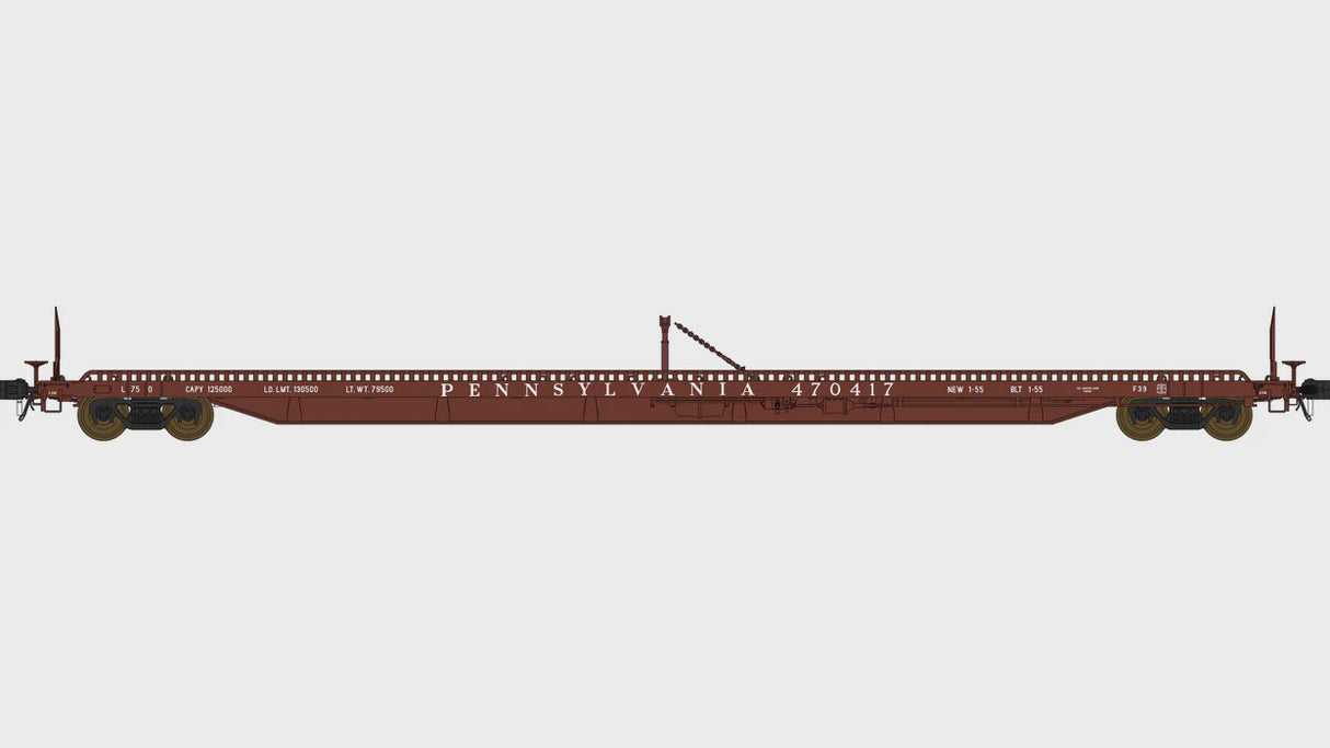 Class One Model Works HO F39 Flatcar 75' - Pennsylvania 470433