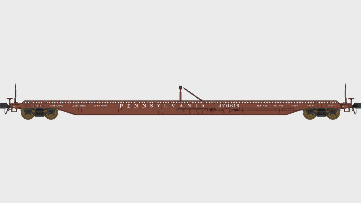 Class One Model Works HO F39A Flatcar 75' - Pennsylvania 470640