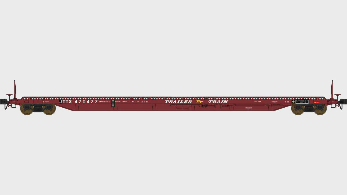 Class One Model Works HO F39 Flatcar 75' - Trailer Train - JTTX 470525