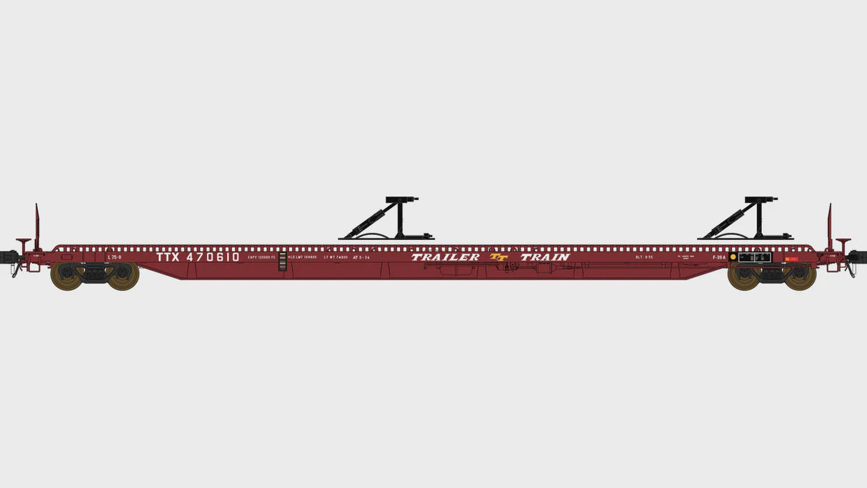Class One Model Works HO F39A Flatcar 75' - Trailer Train - TTX 470673