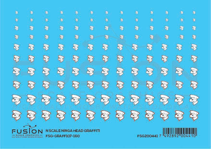 Fusion Scale Graphics N Graffiti Decal Set -- Ninja Head Various Sizes