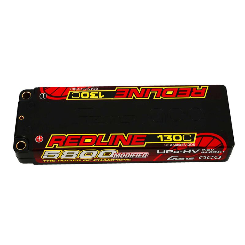 Gens Ace 5800mAh 2S 7.6V 130C LCG shorty/5mm bullet - GEA58002S13D5