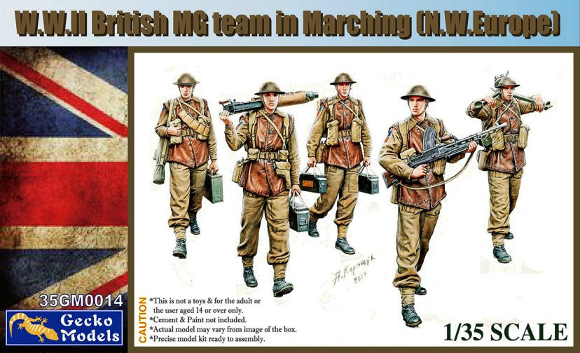 Gecko Models 1/35 WWII BRITISH MG TEAM IN MARCH NW EUROPE (5) - GKO350014