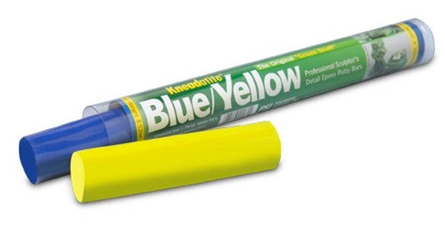 Kneadatite Green Stuff Blue/Yellow Two-Part Epoxy Putty Bars 3.52oz