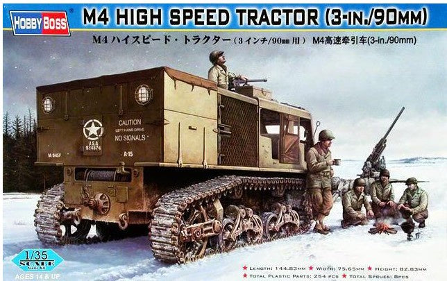 HobbyBoss 1:35 M4 high Speed Tractor (3in./90mm) Plastic Model Kit