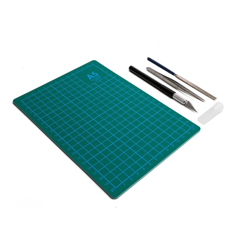 Hobby Essentials CUTTING MAT SET -KNIFE, FILE, TWZR - HDXK0047
