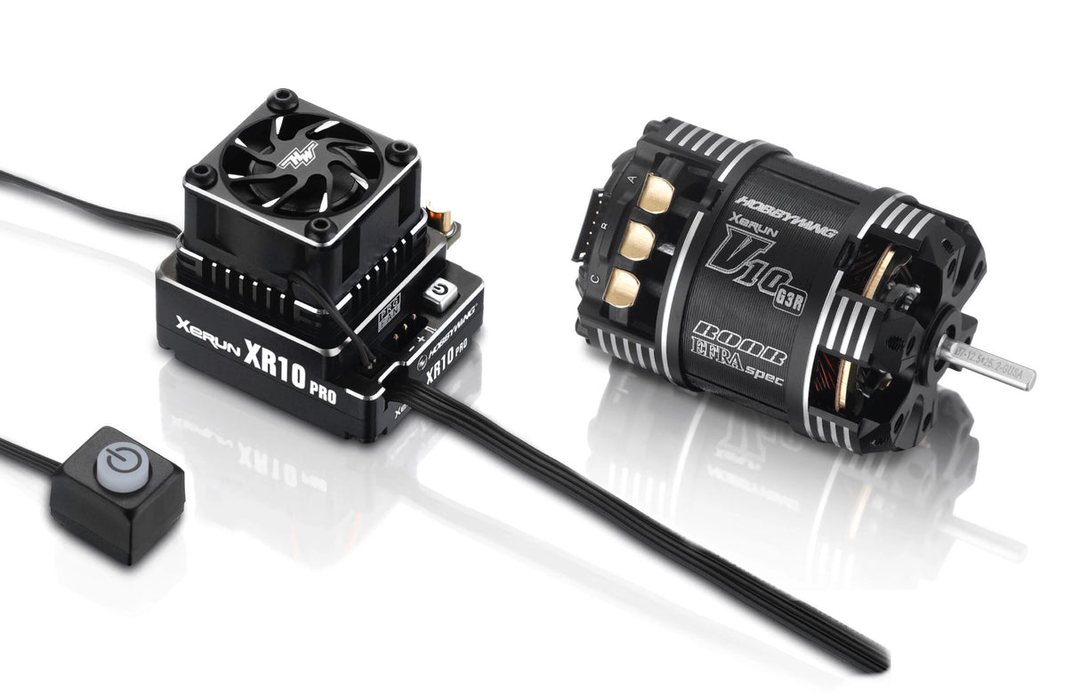 Hobbywing XR10 Pro Combo- XR10 Pro G2 ESC + V10 G3R 17.5T Sensored Brushless Motor - HWI38020287