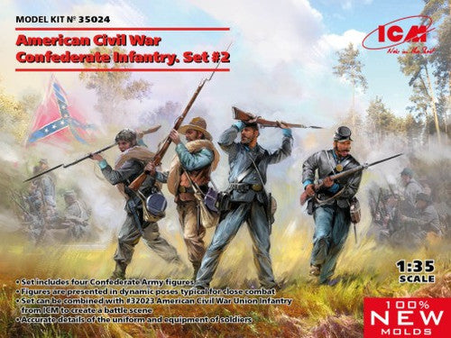 ICM Models 1/35 AMERICAN CIVIL WAR CONFEDERATE INFANTRY SET #2 - ICM35024