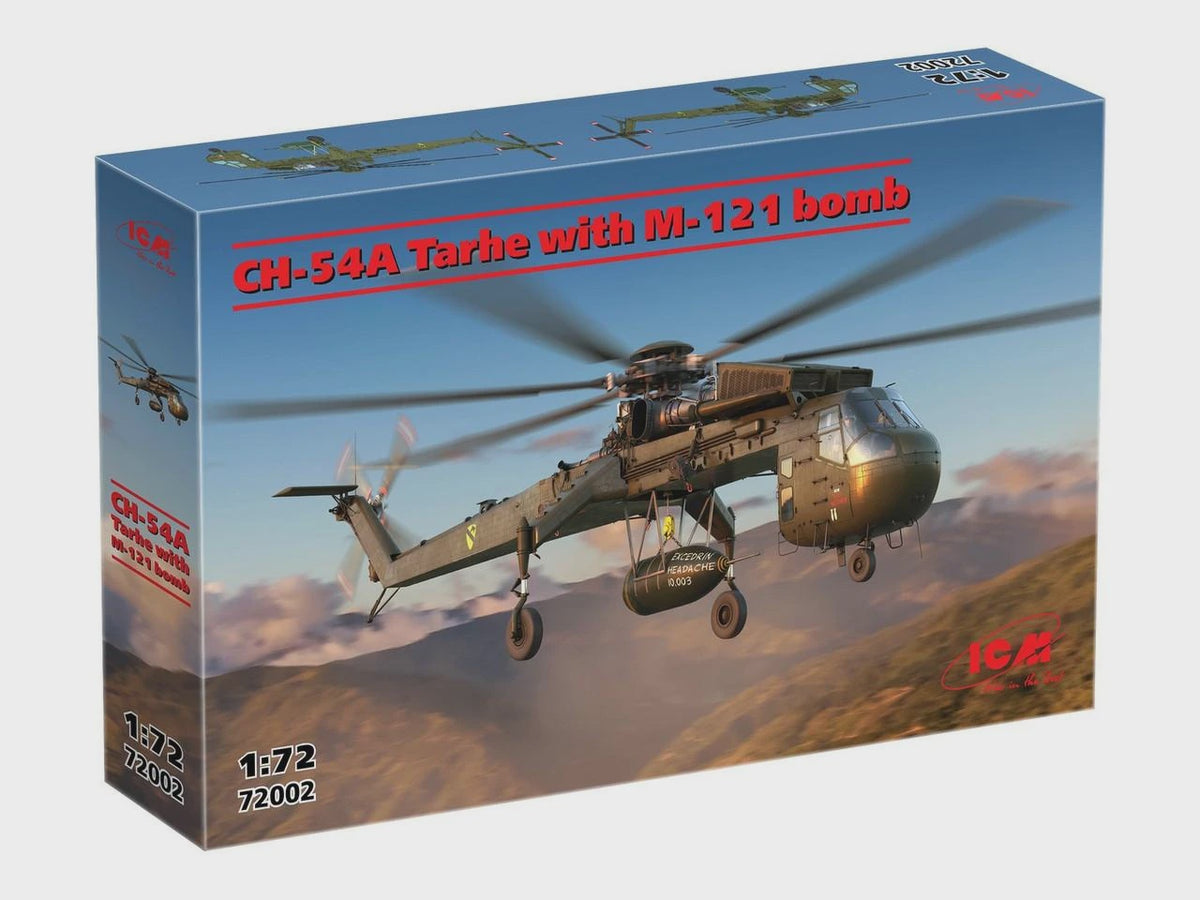 1/72 ICM Sikorsky CH-54A Tarhe w/M-121 Bomb Plastic Model Kit