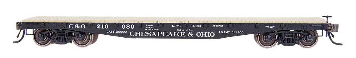 Intermountain Railway HO 42' Fishbelly Side Sill Flatcar - Ready to Run -- Chesapeake & Ohio (black)