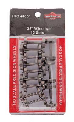 Intermounain Railway HO All Brass Insulated Wheel Sets pkg(12) -- 36" - IMR40051