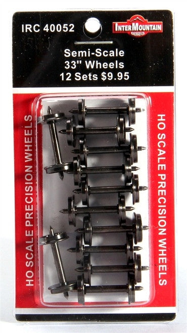 Intermountain Railway All Brass Insulated Wheel Sets pkg(12) -- 33" Semi-Scale - IMR40052