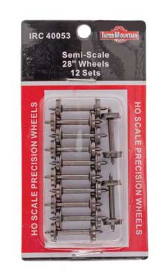 Intermountain Railway All Brass Insulated Wheel Sets pkg(12) -- 28" Semi-Scale - IMR40053
