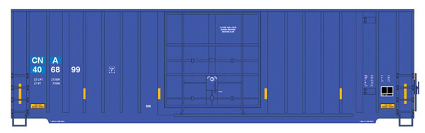 Intermountain Railway HO Gunderson 50' Hi-Cube Plug-Door Boxcar Modern Ends - Ready to Run - Value Line -- Canadian National (blue, yellow conspicuity marks)