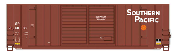 Intermountain Railway HO Gunderson 50' Hi-Cube Double-Plug-Door Boxcar Modern Ends - Ready to Run - Val -- Southern Pacific (Boxcar Red, white, red Sunset Logo, Youngstown Doors)