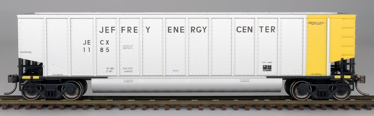 Intermountain Railway 14-Panel Coalporter(R) Coal Gondola - Ready to Run - Value Line -- Jeffrey Energy Center JECX (silver, yellow) - IMR4401020