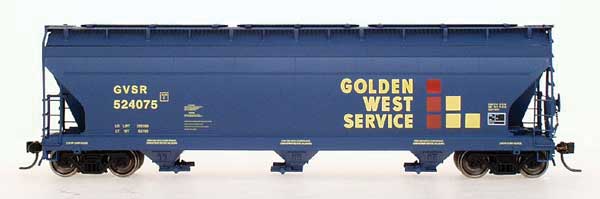 Intermounain Railway ACF 4650 Cubic Foot 3-Bay Covered Hopper - Ready to Run -- Golden West Service CCRLE (blue, yellow, red) - IMR47050