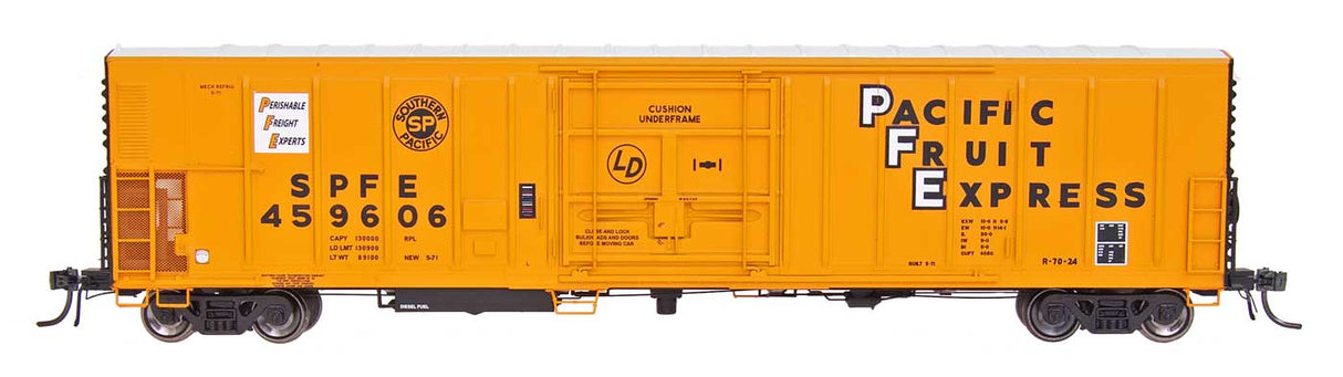 Intermounain Railway HO R-70-20 Mechanical Reefer - Ready to Run -- Pacific Fruit Express SPFE (orange, white, black, "Perishable Freight" Logo)