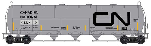 Intermountain Railway HO Procor Pressure-Flow Hopper - Ready to Run -- Holcim Canada CSLX (Ex-CN, gray, black, Large Noodle Logo, conspicuity marks