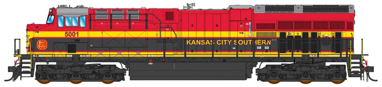 HO GE ET44C4 Tier 4 - LokSound & DCC - Kansas City Southern (red, black, yellow)