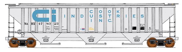 Intermounain Railway N 4750 CF RIB-SIDED 3-BAY HOPPER - COOK INDUSTRIES - IMR65291