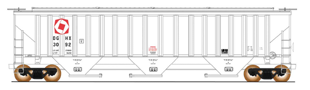 Intermounain Railway IMR653115 PS2CD 4750 Cubic Foot 3-Bay Covered Hopper - Ready to Run -- Searles Valley Minerals Operations - North American Chemical DGHX (white, re - IMR653115