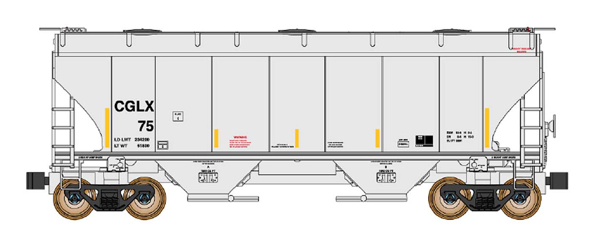 Trinity 3281 2-Bay Covered Hopper - Ready to Run -- Canadian General Transit (CGLX)