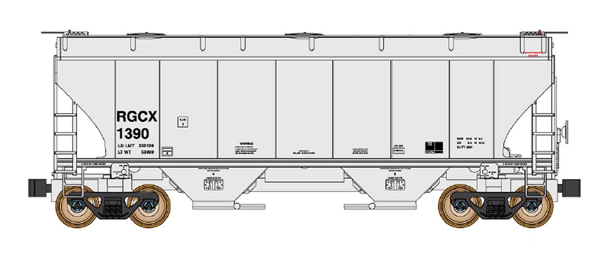 Intermountain N Trinity 3281 2-Bay Covered Hopper - Ready to Run -- Rio Grande Chemicals