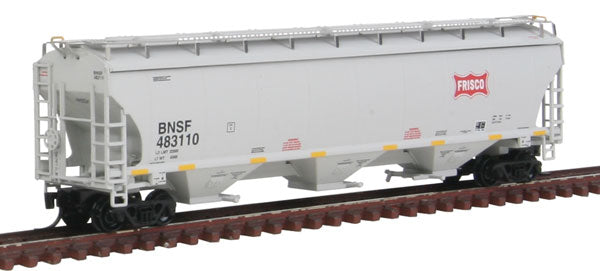Intermountain Railway Trinity 5161 Cubic Foot Covered Hopper - Ready to Run -- BNSF Railway (Frisco Legacy Scheme, gray, red Coonskin Logo) - IMR67245