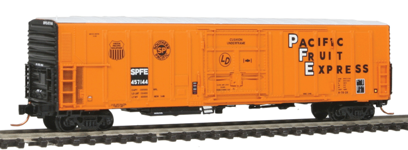 Intermountain N R-70-20 Mechanical Reefer w/Keystone Underframe & Early Roof - Ready to Run -- Southern Pacific Fruit Express SPFE (Restencil, orange, black Number Field)
