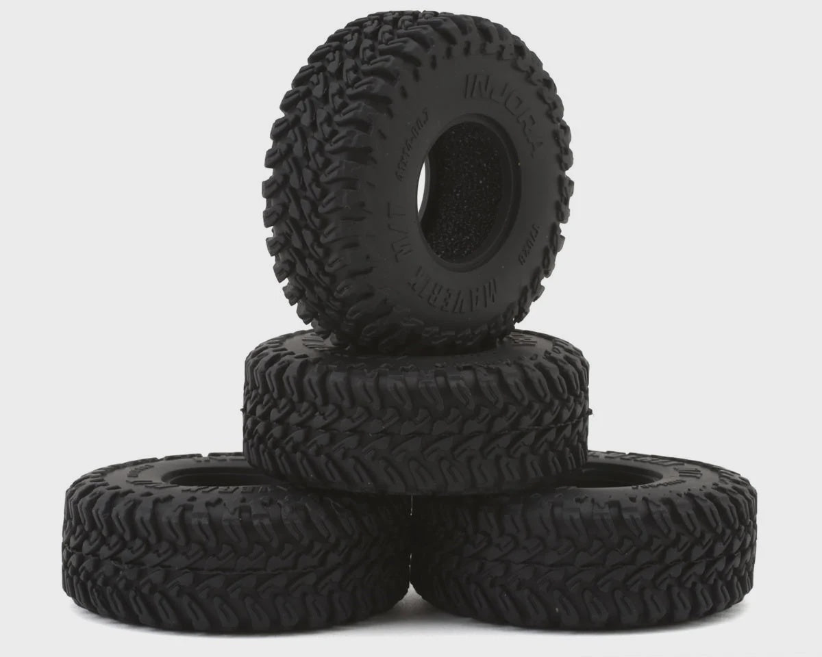 Injora 0.7" Maverix M/T Micro Rock Crawler Tires (4) (41mm OD) w/Foam Inserts