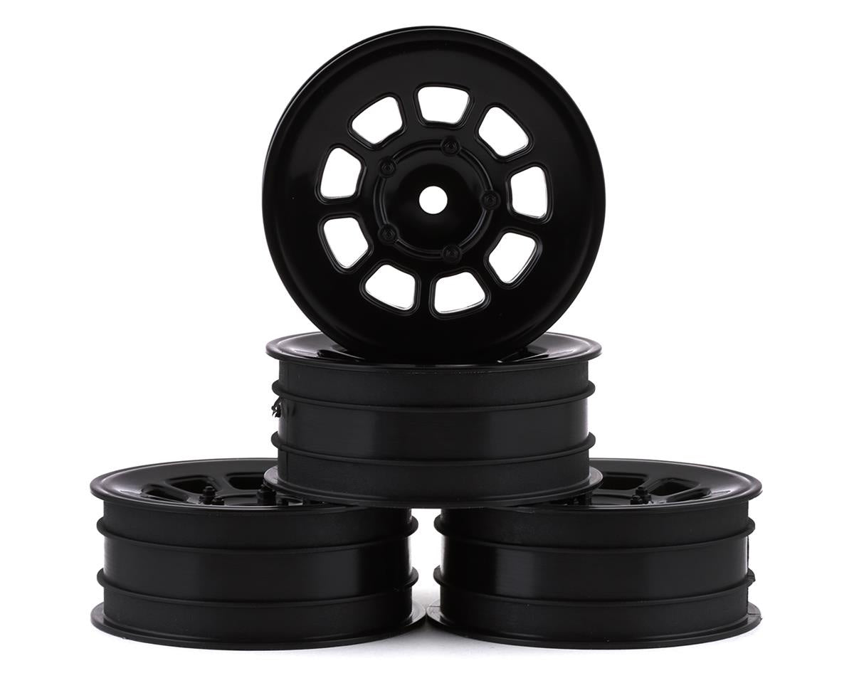 JConcepts 9 Shot 2.2 Dirt Oval Front Wheels (Black) (4) (B6.1/XB2/RB7/YZ2) w/12mm Hex