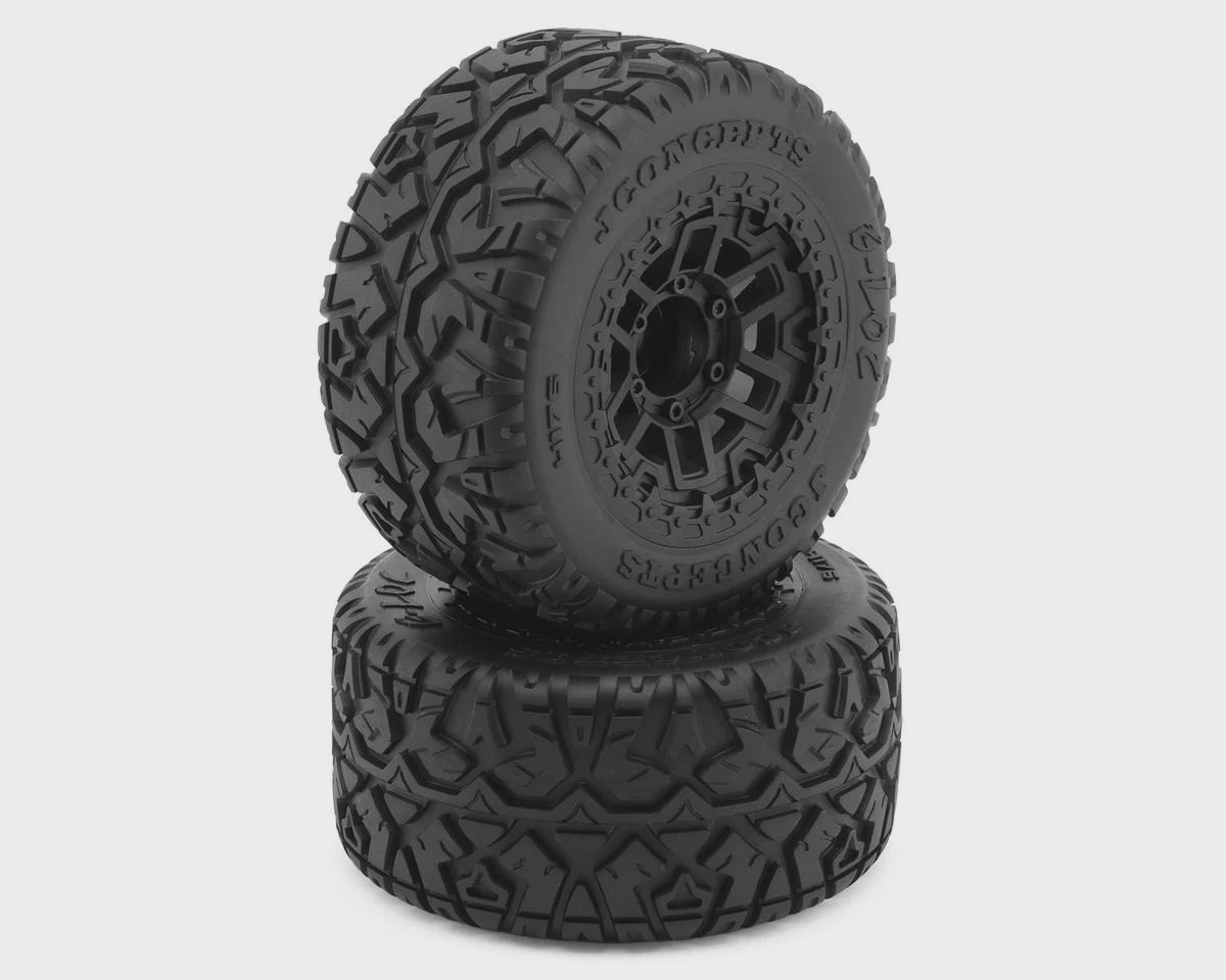 JConcepts G-Locs 2.9" Monster Truck Pre-Mounted Tires (Platinum) (Black) (2) (Kraton 4S/Maxx) w/17mm Hex