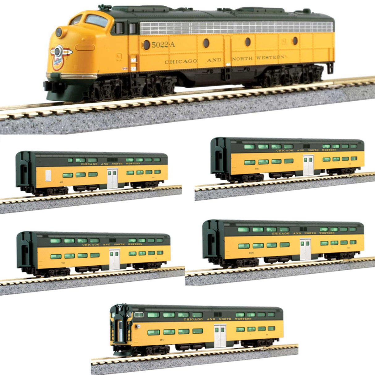 Kato N E8A PASS SET, C&NW 400 (6) W/DCC - KAT106104DCC