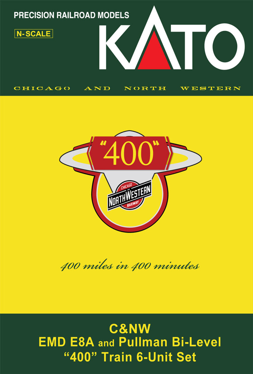 Kato N E8A PASS SET, C&NW 400 (6) W/DCC - KAT106104DCC