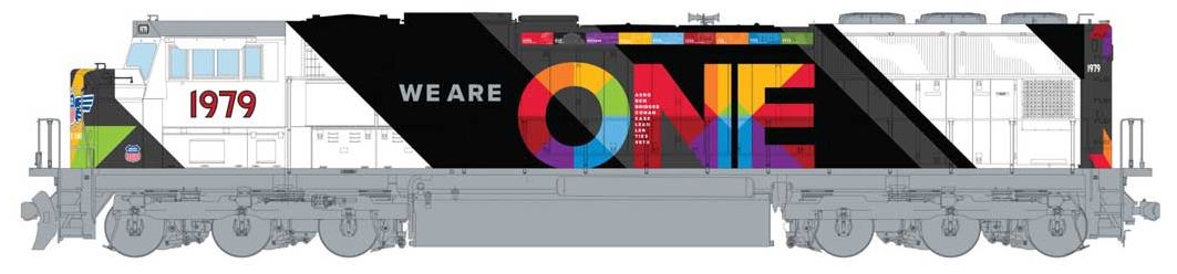 Kato N EMD SD70M w/Standard Flat Radiators - DCC -- Union Pacific #1979 (We Are One Scheme)