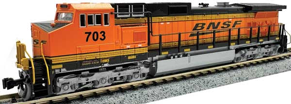 Kato 176-3518DCC N GE C44-9W - DCC -- BNSF Railway #796 (orange, black, yellow, Wedge Logo)