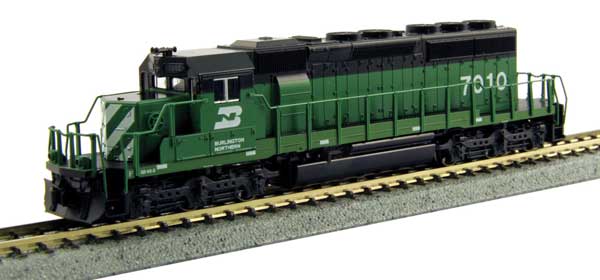 Kato 176-4822 N-Scale EMD SD40-2 Early Production - Standard DC -- Burlington Northern #6328 (Cascade Green, black, white)