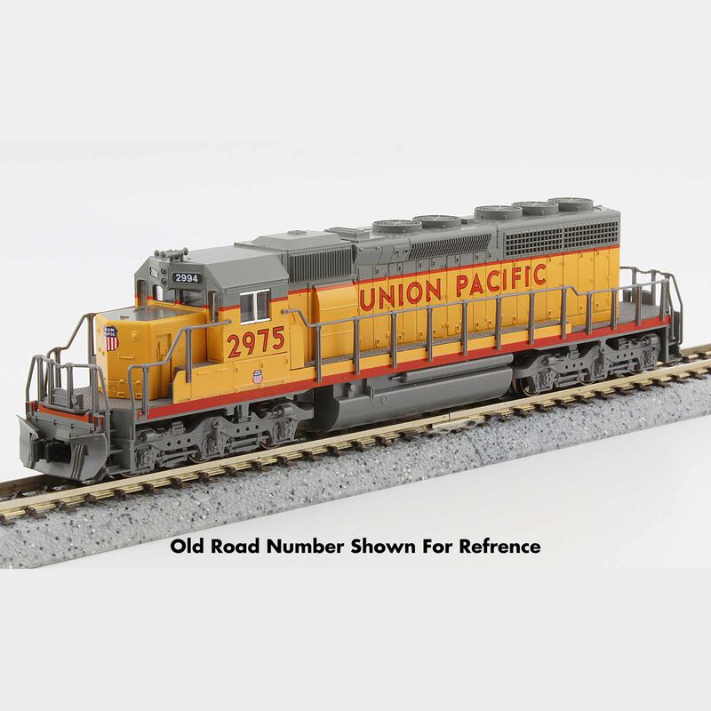 Kato N MD SD40-2 Early Production - DCC -- Union Pacific #3218 (Armour Yellow, gray, red Frame Stripe, Large Lettering)