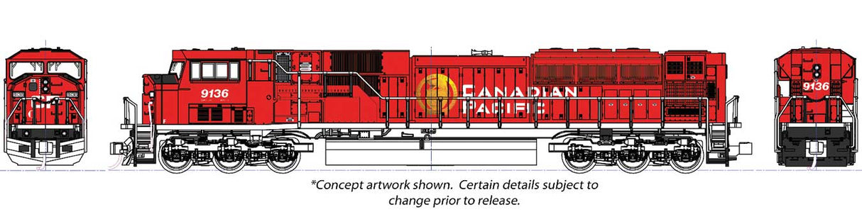 Kato N EMD SD90/43MAC - Standard DC -- Canadian Pacific #9136 (red, white, gold)