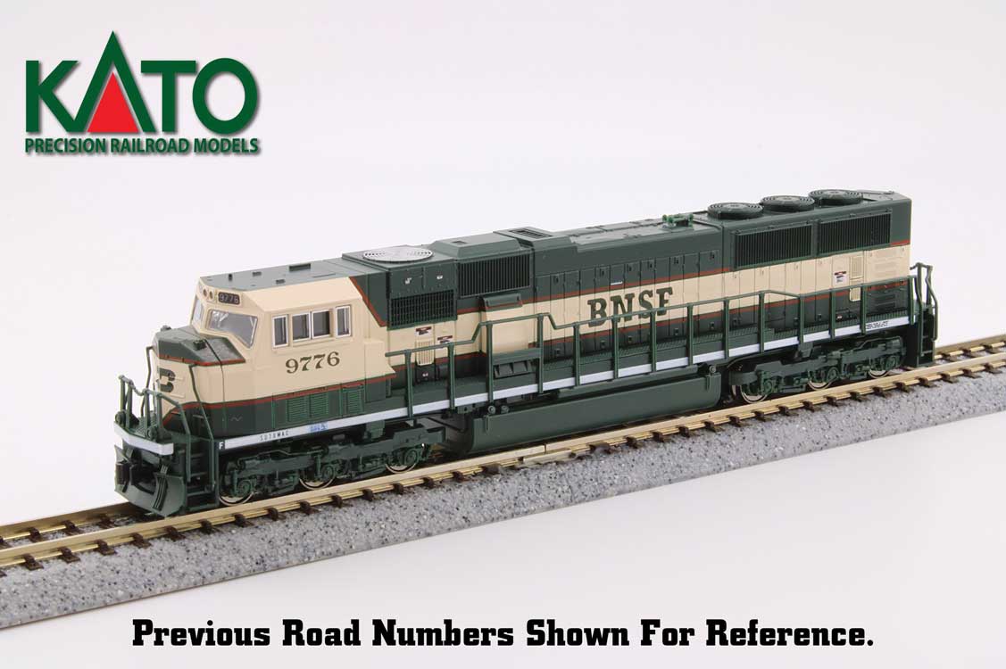 EMD SD70MAC w/Cab Headlight - DCC Installed -- Burlington Northern Santa Fe #9779 (cream, green)