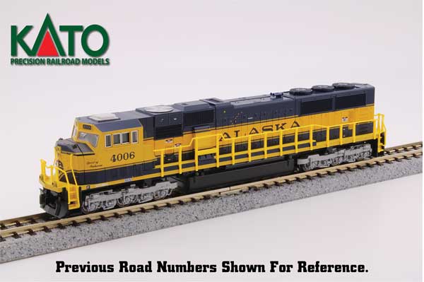Kato N EMD SD70MAC w/Nose Headlight - DCC Installed -- Alaska Railroad #4003 Spirit of Moose Pass (blue, yellow)