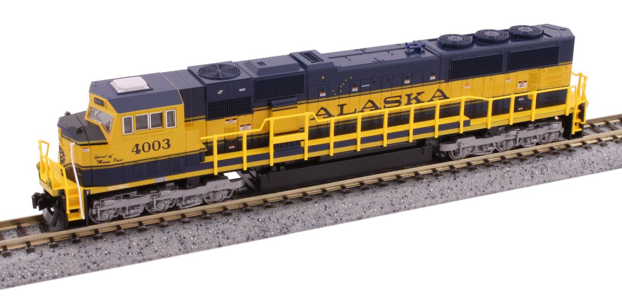 Kato N EMD SD70MAC w/Nose Headlight - Standard DC -- Alaska Railroad #4003 Spirit of Moose Pass (blue, yellow)